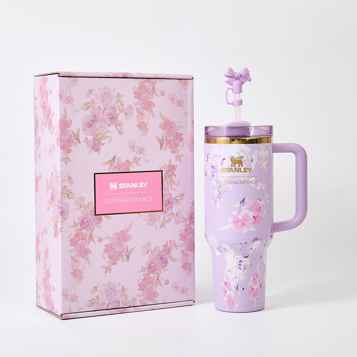 Stanley x LoveShackFancy Floral Lavender Quencher Tumbler 40 oz