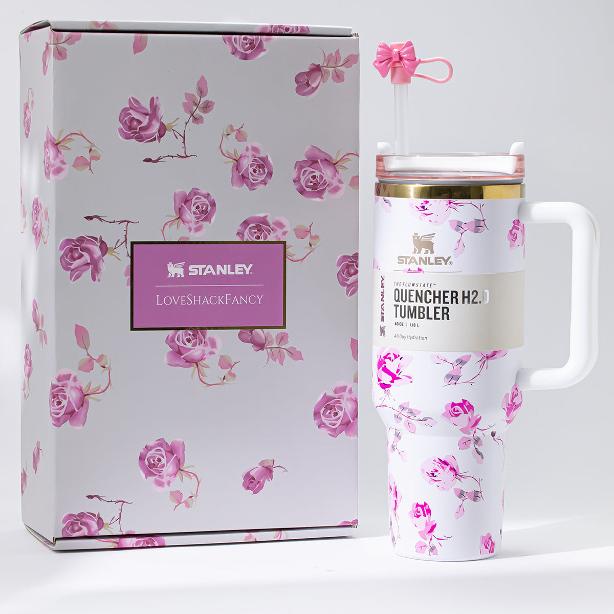 Stanley x LoveShackFancy Ribbon Rosa Quencher Tumbler 40 oz