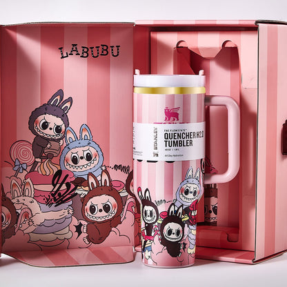 Stanley x Labubu Limited Edition Pink Stripe Tumbler