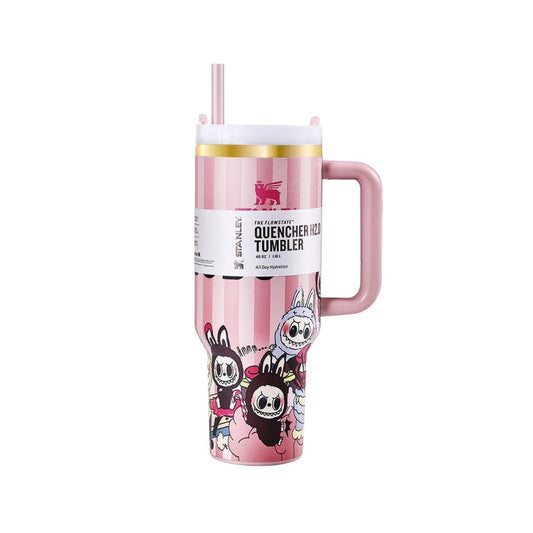 Stanley x Labubu Limited Edition Pink Stripe Tumbler