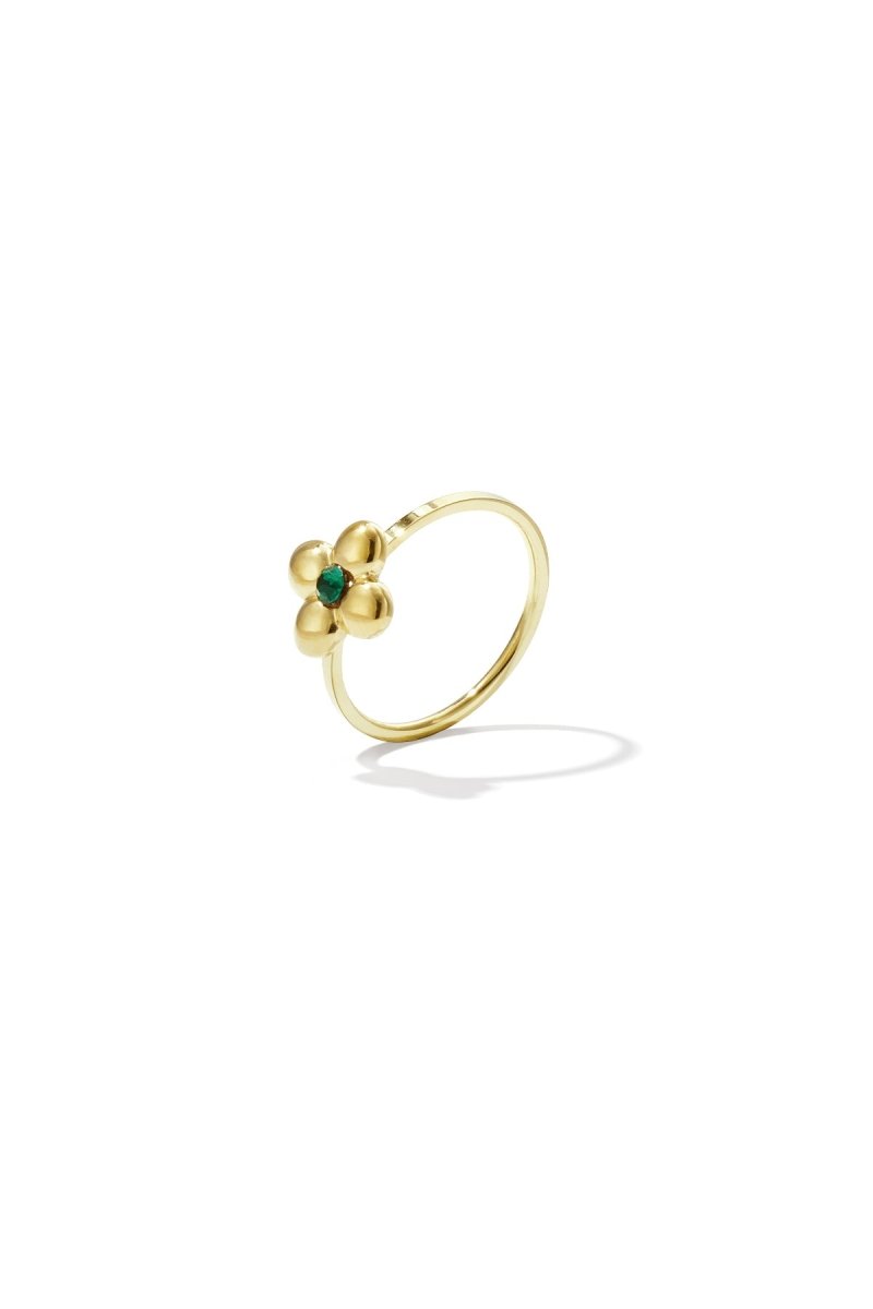 Statement ring with clover and stone - Velaris Femme