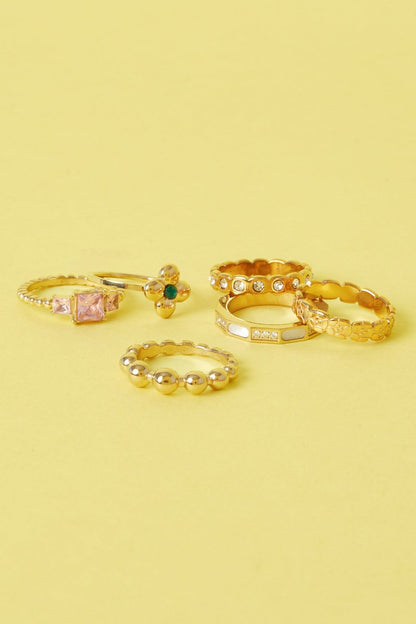 Statement ring with clover and stone - Velaris Femme