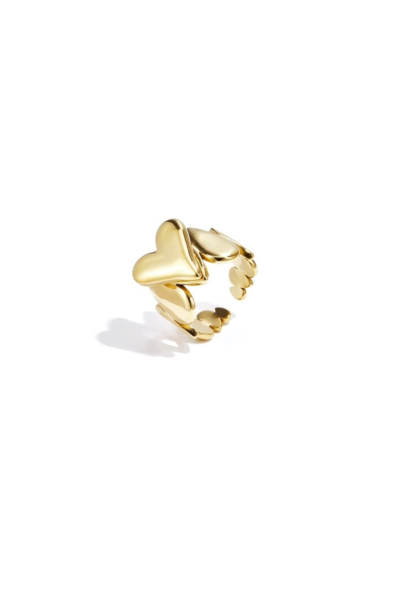 Statement ring with drop details and heart - Velaris Femme