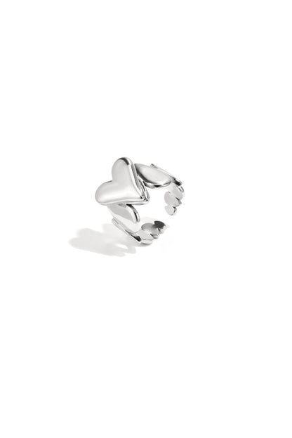 Statement ring with drop details and heart - Velaris Femme