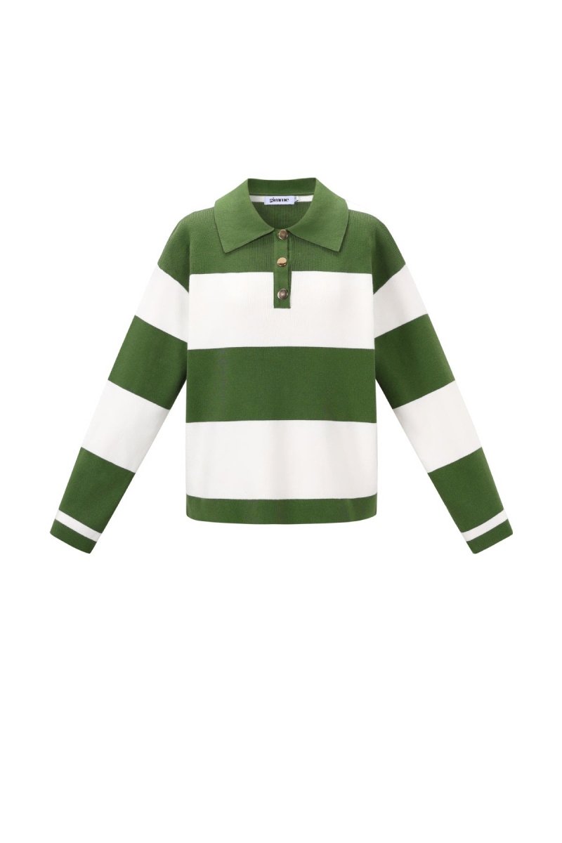 Striped Polo Sweater - Velaris Femme