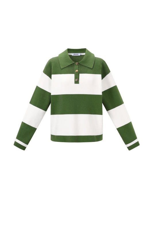 Striped Polo Sweater - Velaris Femme