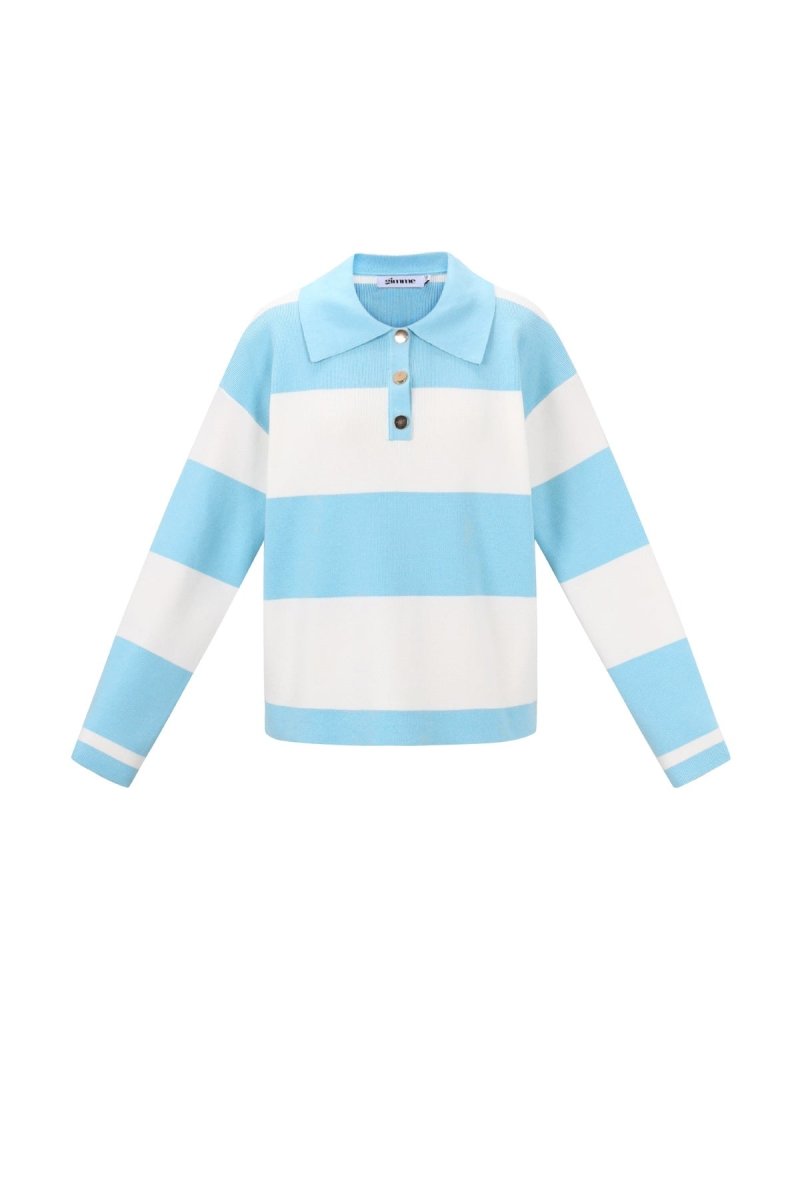 Striped Polo Sweater - Velaris Femme