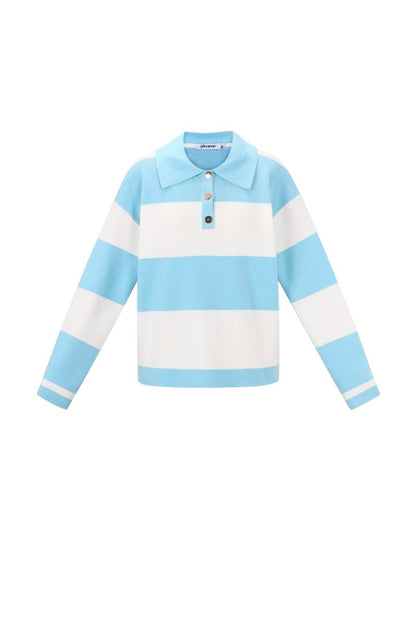 Striped Polo Sweater - Velaris Femme