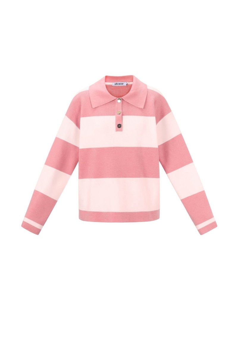 Striped Polo Sweater - Velaris Femme
