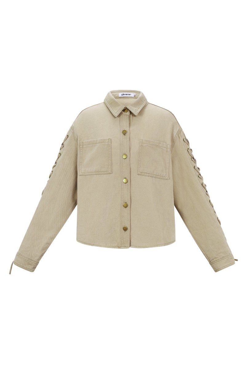 The Denim Tie – Casual Tie - Up Denim Jacket - Velaris Femme