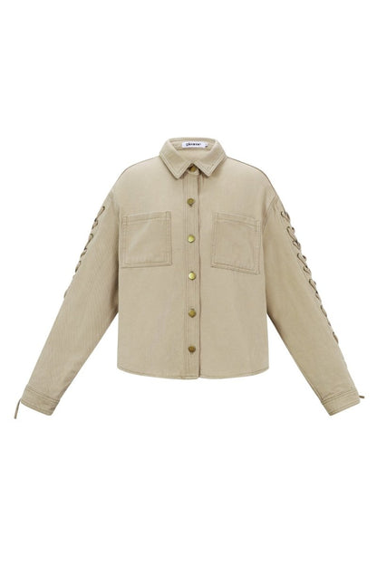 The Denim Tie – Casual Tie - Up Denim Jacket - Velaris Femme