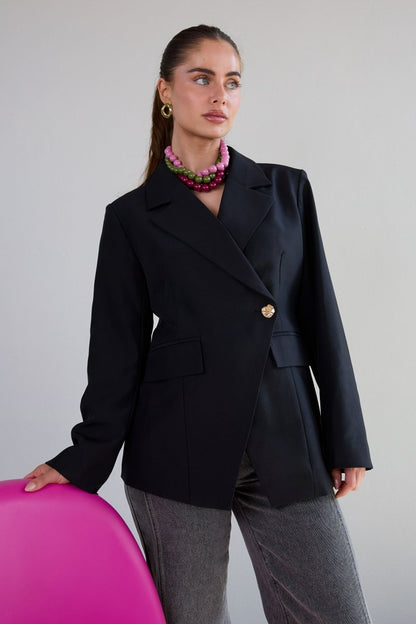 The Elara Blazer – Elegant Solid Color - Velaris Femme