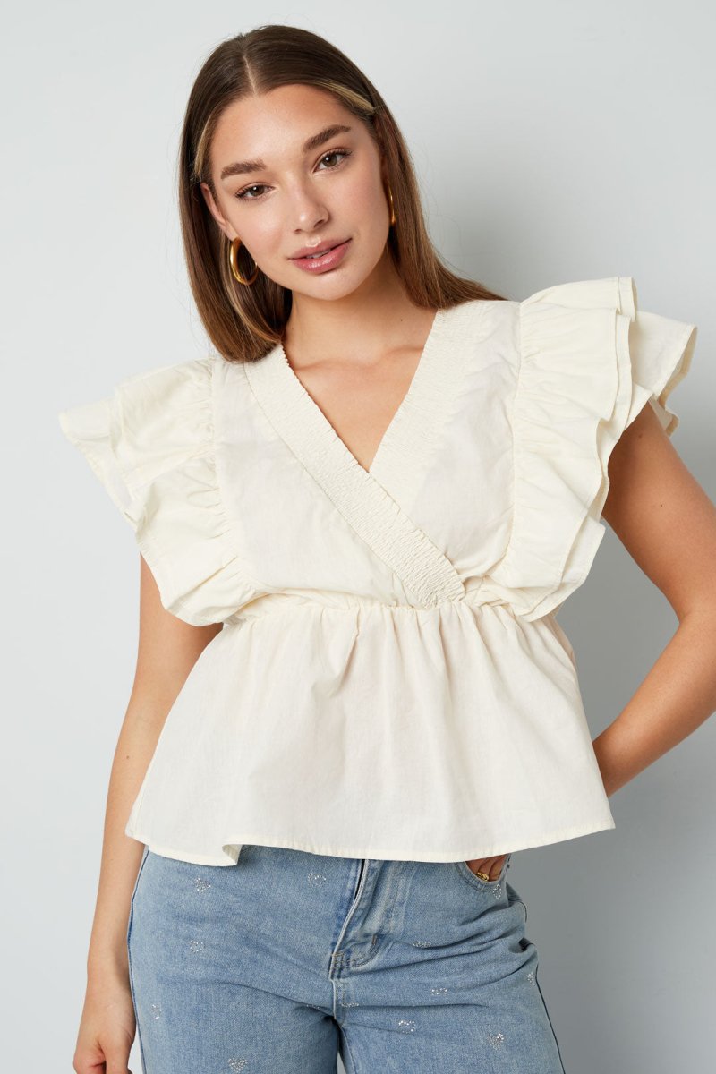 The Elara Ruffle – Sleeveless Elegant Top - Velaris Femme