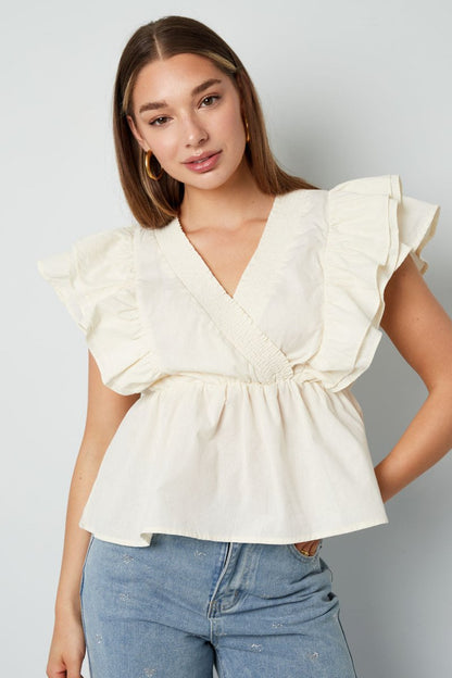The Elara Ruffle – Sleeveless Elegant Top - Velaris Femme