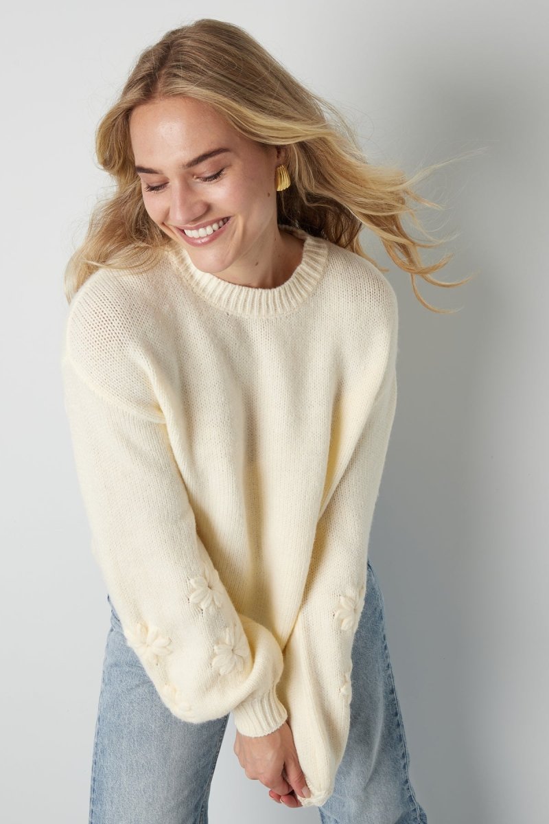 The Floral Appliqué Sweater - Velaris Femme