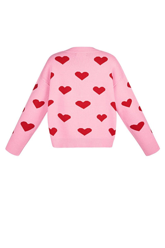 The Heart Knit – Heart Pattern Knit Cardigan - Velaris Femme