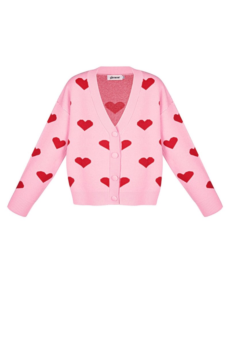 The Heart Knit – Heart Pattern Knit Cardigan - Velaris Femme