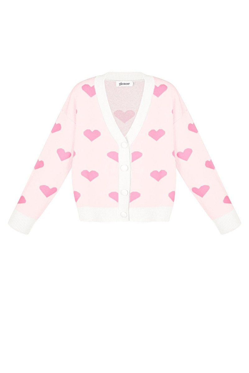 The Heart Knit – Heart Pattern Knit Cardigan - Velaris Femme
