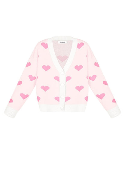The Heart Knit – Heart Pattern Knit Cardigan - Velaris Femme