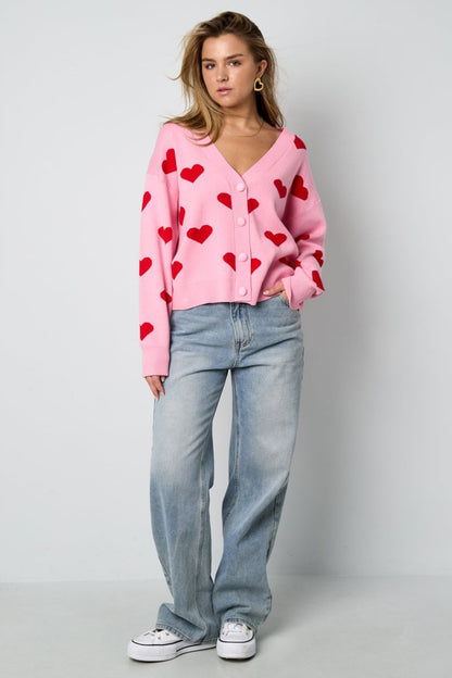 The Heart Knit – Heart Pattern Knit Cardigan - Velaris Femme
