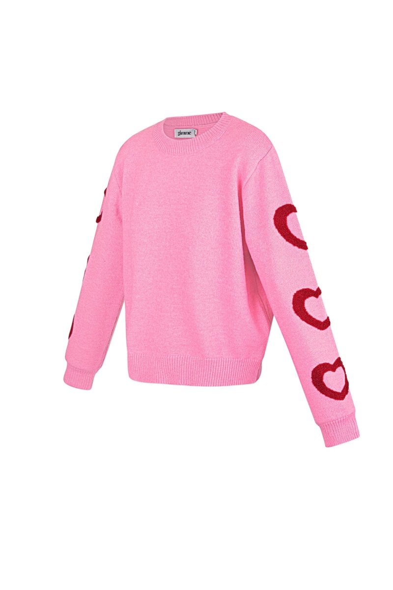 The Heart Pattern Crewneck Sweater - Velaris Femme