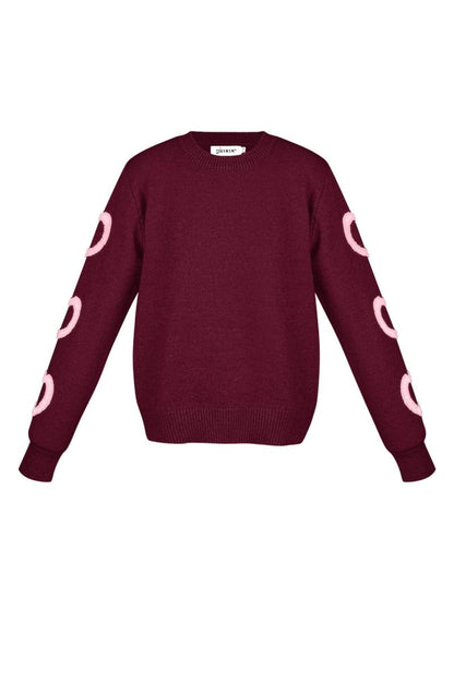 The Heart Pattern Crewneck Sweater - Velaris Femme