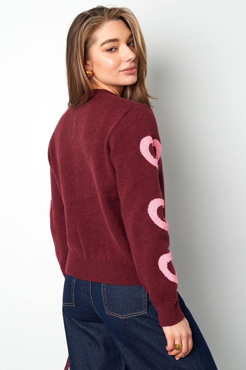 The Heart Pattern Crewneck Sweater - Velaris Femme