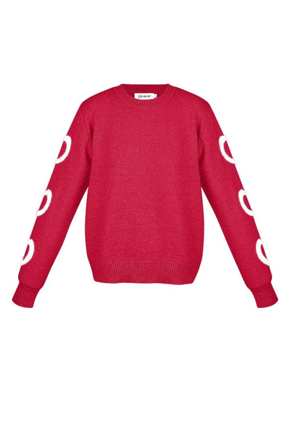 The Heart Pattern Crewneck Sweater - Velaris Femme