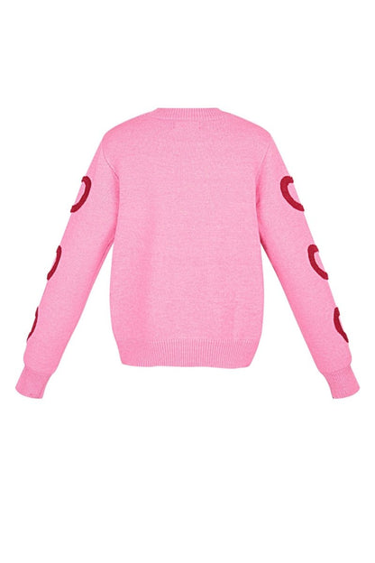 The Heart Pattern Crewneck Sweater - Velaris Femme