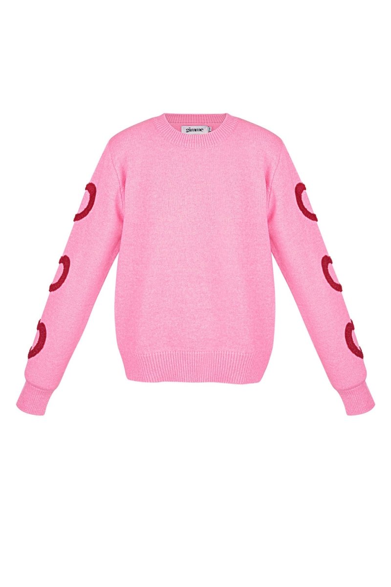 The Heart Pattern Crewneck Sweater - Velaris Femme