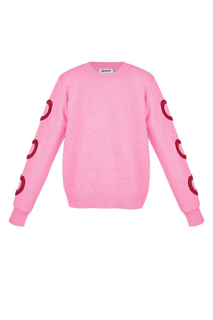 The Heart Pattern Crewneck Sweater - Velaris Femme