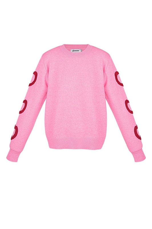 The Heart Pattern Crewneck Sweater - Velaris Femme