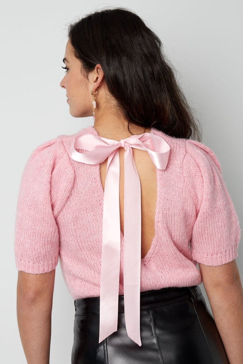 The Knitted Back Tie Top - Velaris Femme