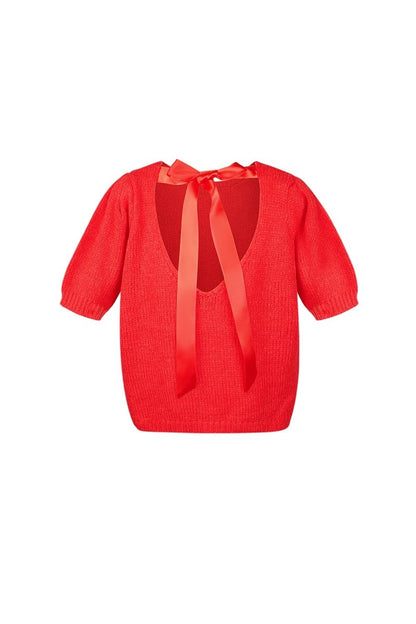 The Knitted Back Tie Top - Velaris Femme