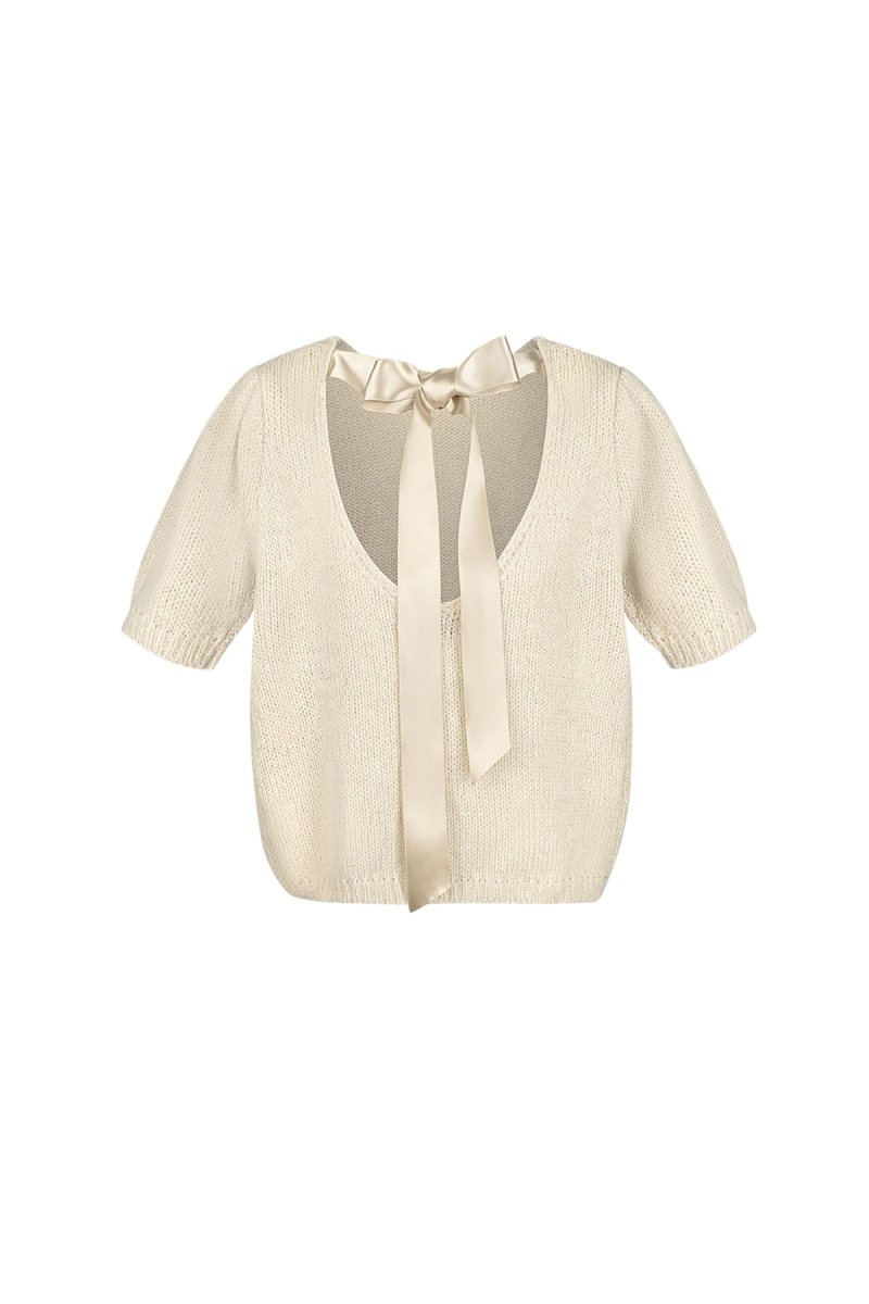 The Knitted Back Tie Top - Velaris Femme