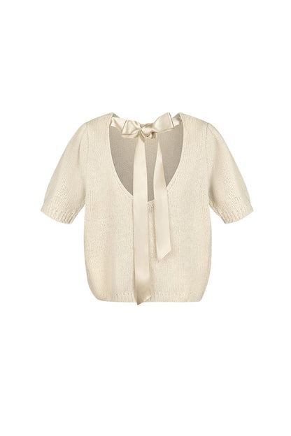 The Knitted Back Tie Top - Velaris Femme