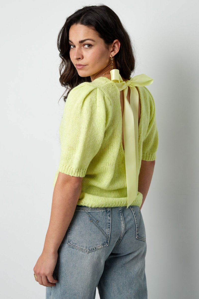 The Knitted Back Tie Top - Velaris Femme
