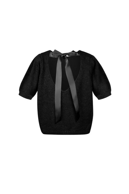 The Knitted Back Tie Top - Velaris Femme