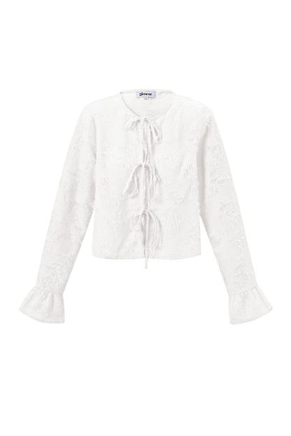 The Lace - Up Grace – Elegant Long Sleeve Top - Velaris Femme