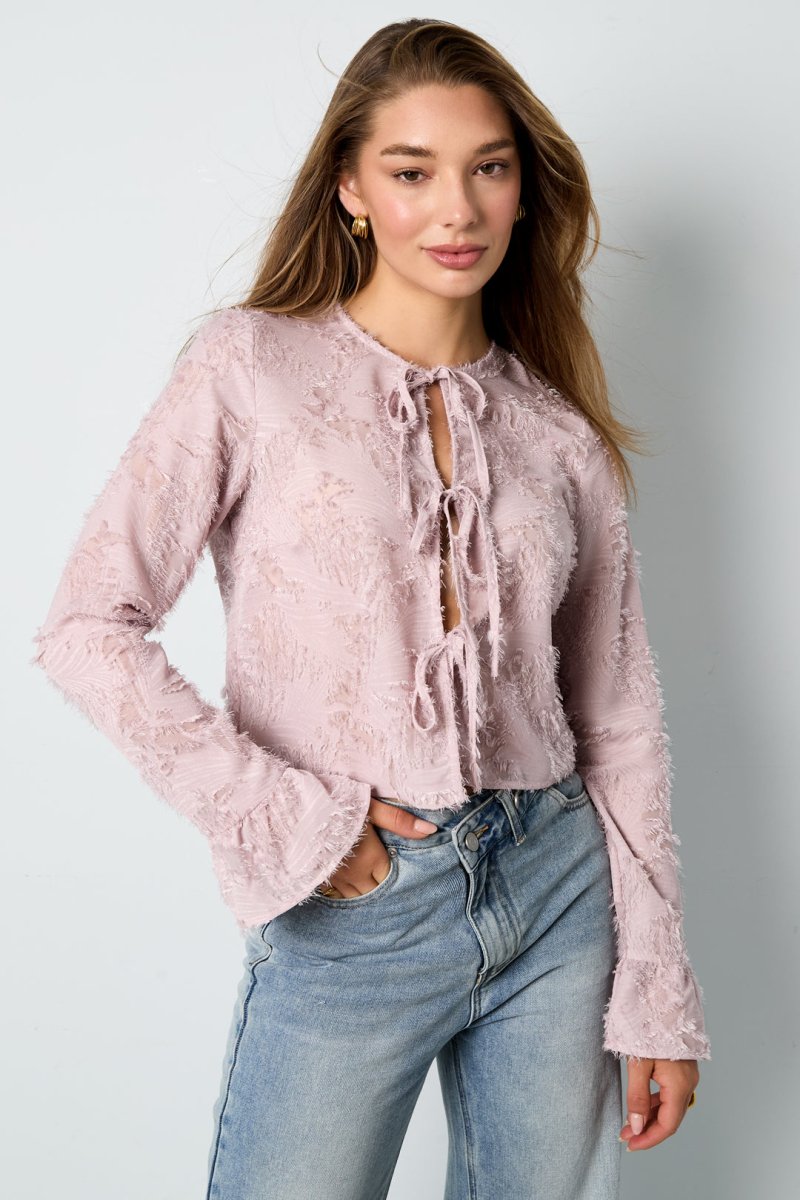 The Lace - Up Grace – Elegant Long Sleeve Top - Velaris Femme