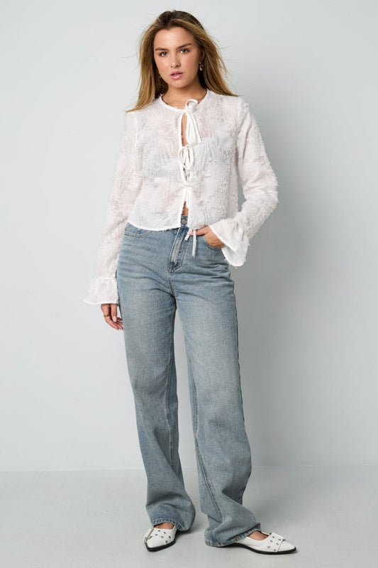 The Lace - Up Grace – Elegant Long Sleeve Top - Velaris Femme