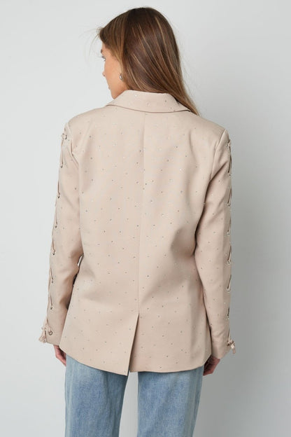 The Lace - Up Sleeve Blazer - Velaris Femme