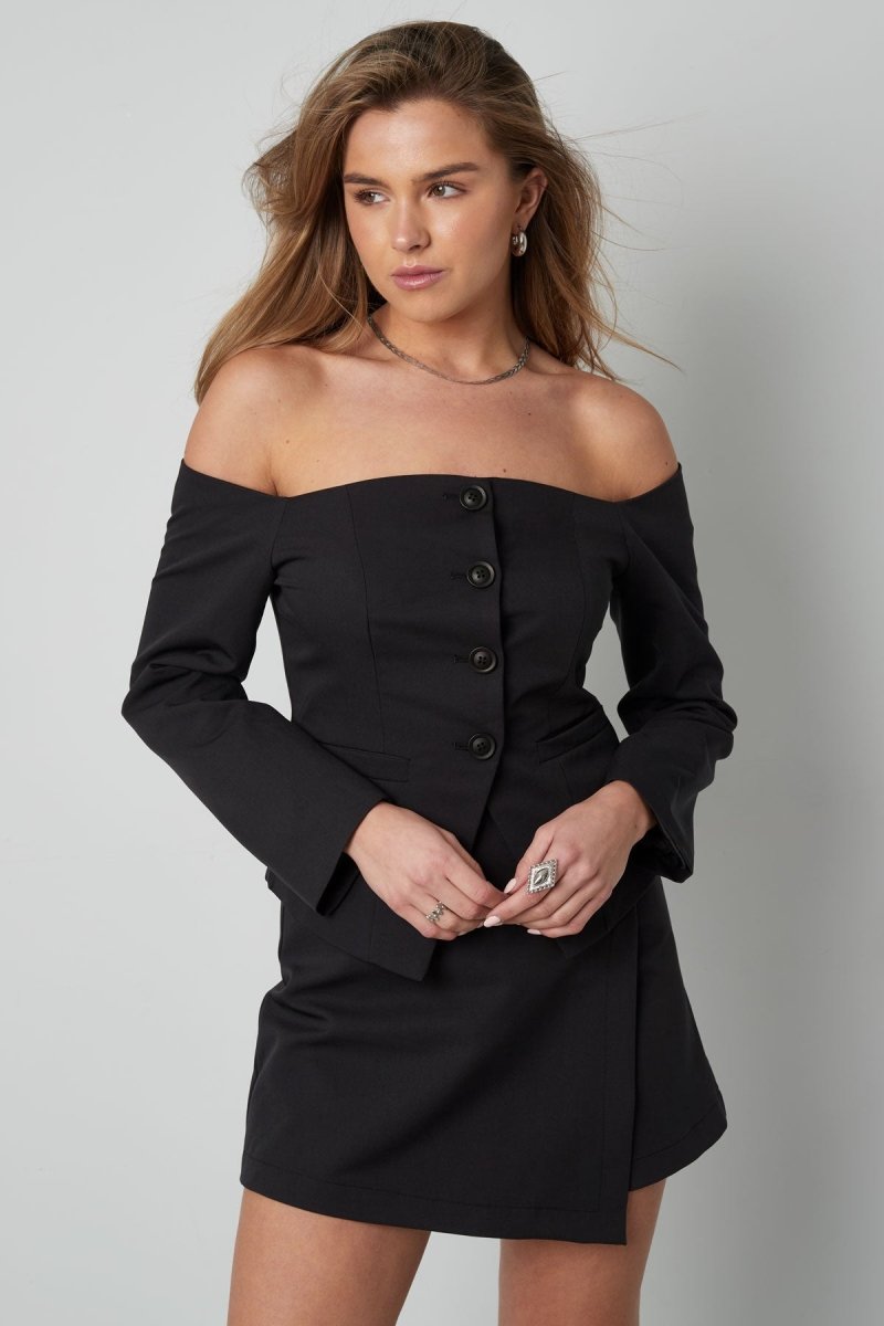 The Off - Shoulder Button - Front Top - Velaris Femme