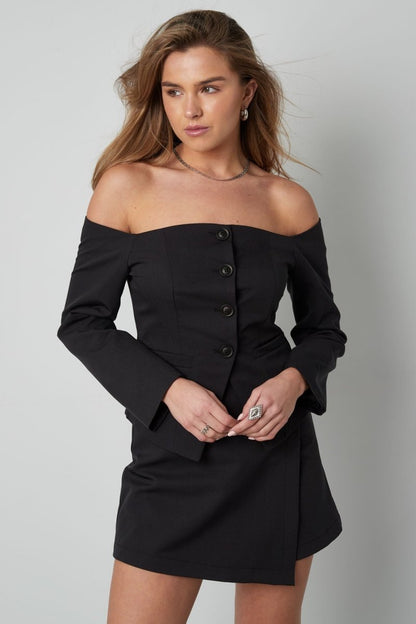 The Off - Shoulder Button - Front Top - Velaris Femme