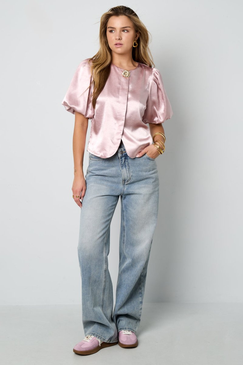The Puff Sleeve – Elegant Solid Color Top - Velaris Femme