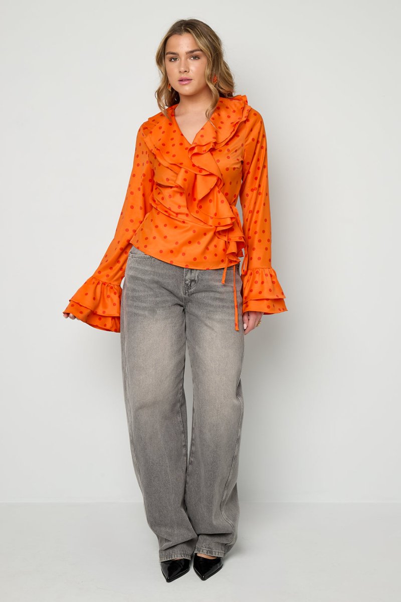 The Ruffle Blouse Polka Dot - Velaris Femme