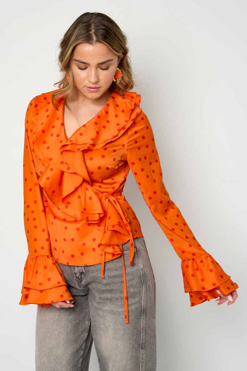 The Ruffle Blouse Polka Dot - Velaris Femme