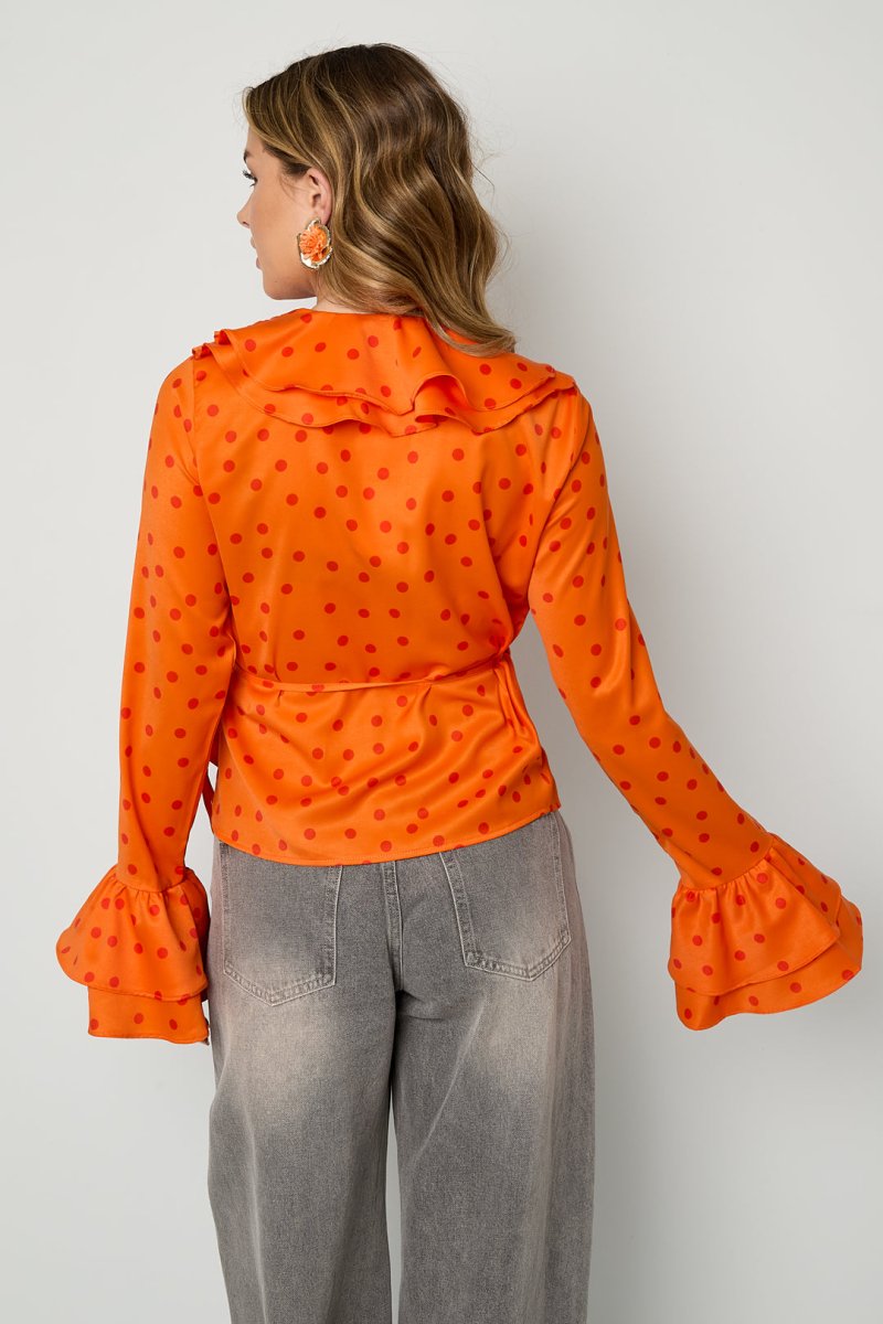 The Ruffle Blouse Polka Dot - Velaris Femme