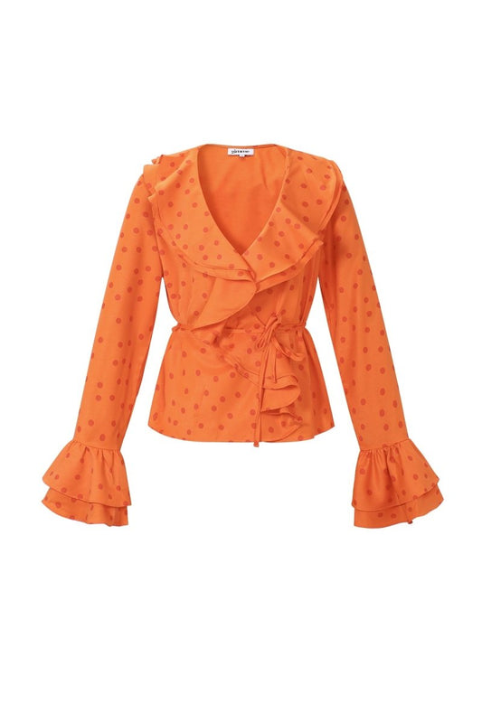 The Ruffle Blouse Polka Dot - Velaris Femme
