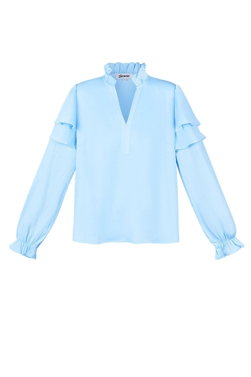 The Ruffled V - Neck Top - Velaris Femme